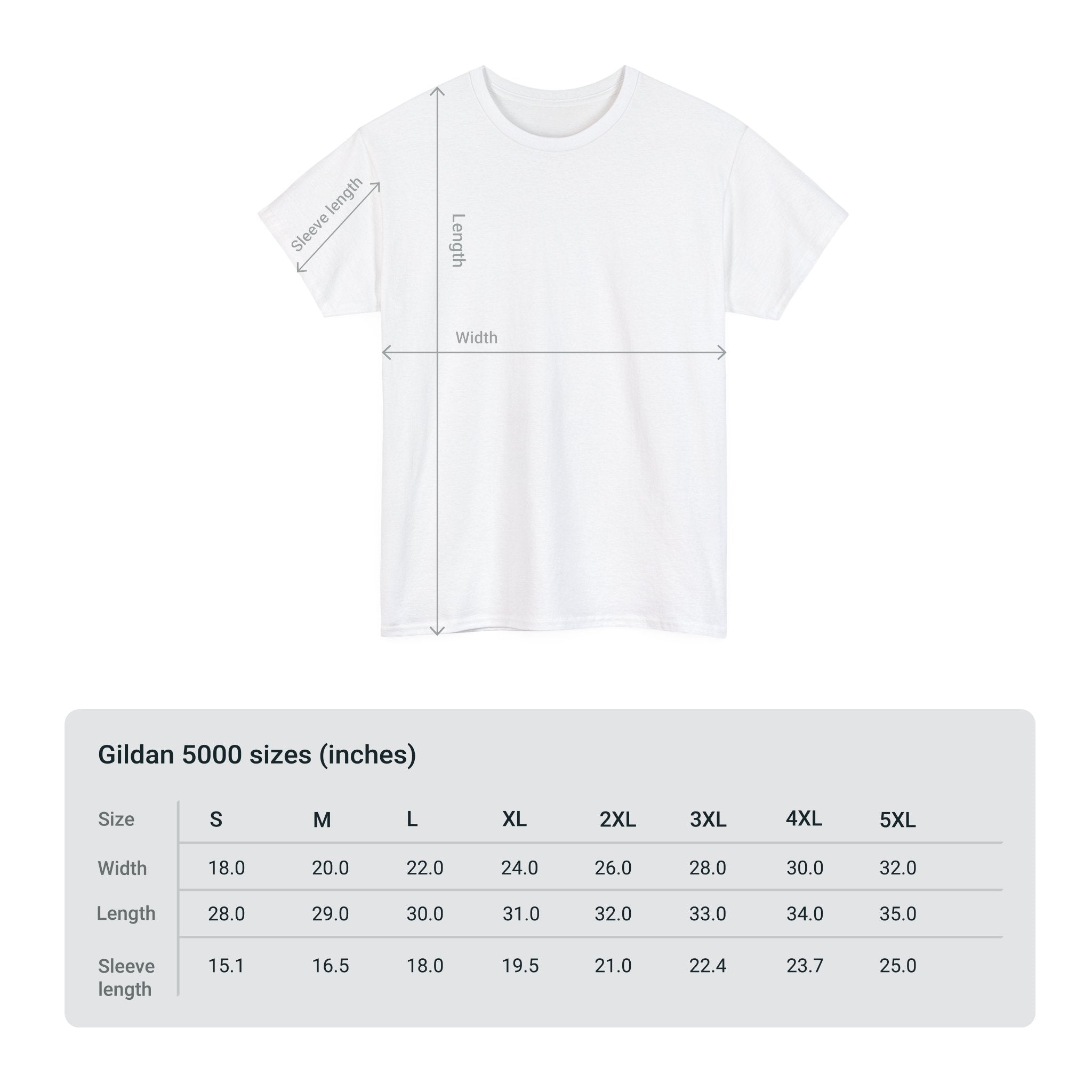 A Gilden 5000 Size Chart