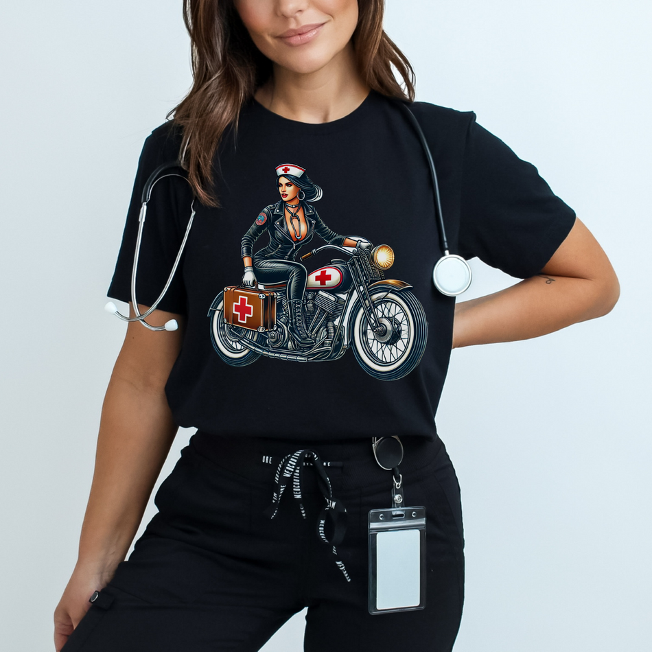 Fearless Nurse Biker - Unisex Soft-Style T-Shirt
