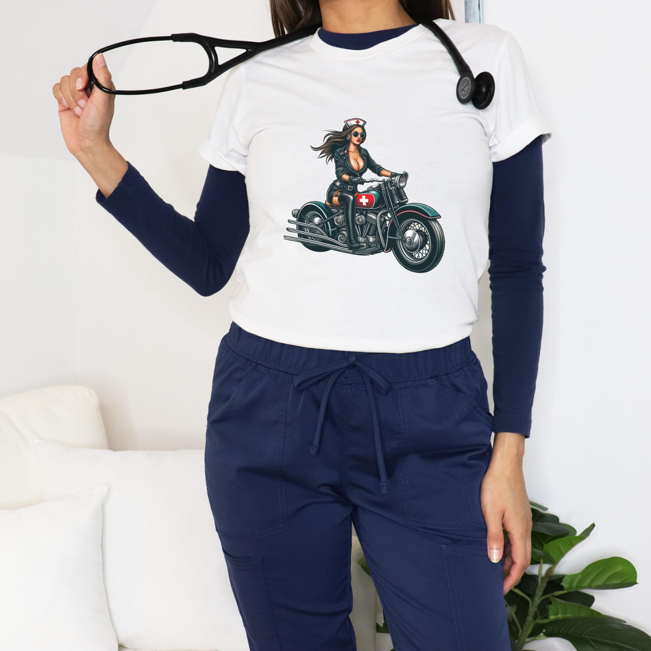 Fearless Nurse Biker - Unisex Soft-Style T-Shirt