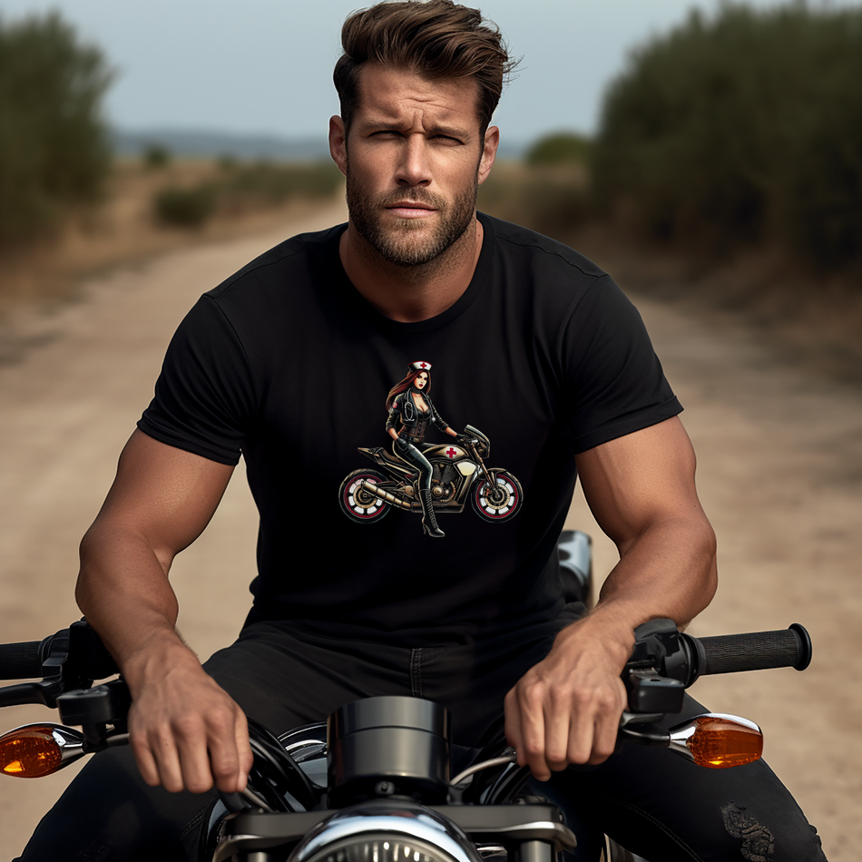 Fearless Nurse Biker - Unisex Soft-Style T-Shirt