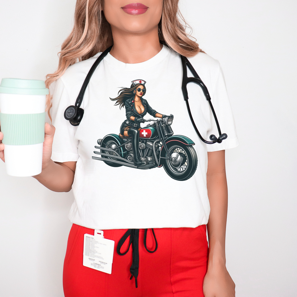 Fearless Nurse Biker - Unisex Soft-Style T-Shirt