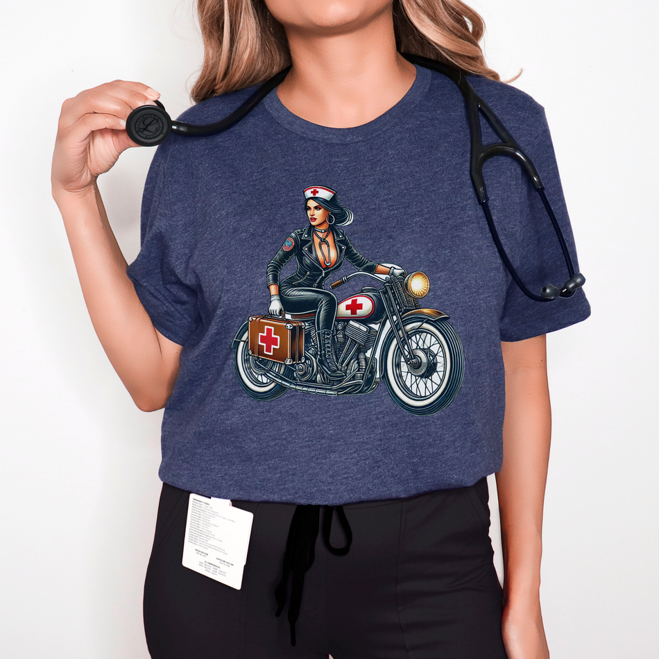 Fearless Nurse Biker - Unisex Soft-Style T-Shirt