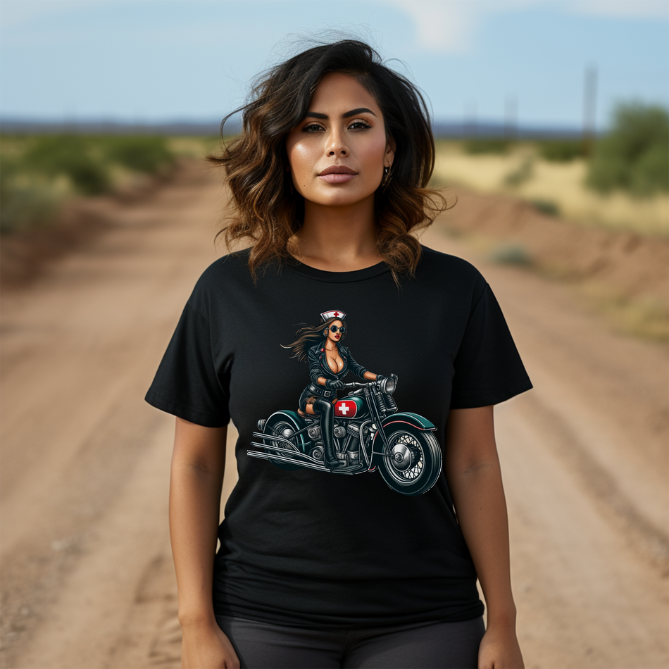 Fearless Nurse Biker - Unisex Soft-Style T-Shirt