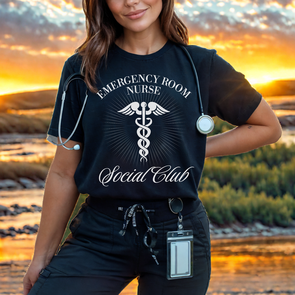 Emergency Room  Social Club Unisex Garment-Dyed T-shirt