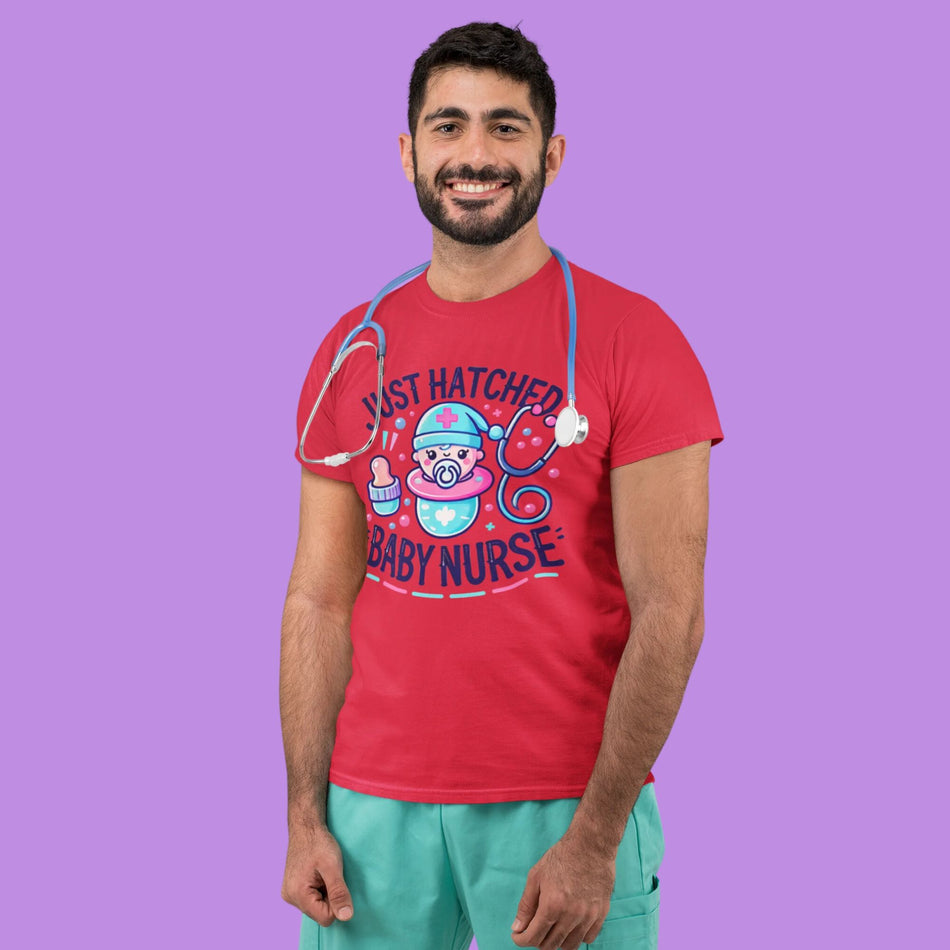 Just Hatched Baby Nurse Unisex Softstyle T-Shirt – Soft Comfort, Adorable Style for New Caregivers