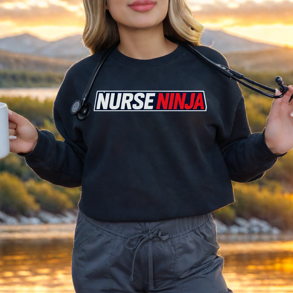 Nurse Ninja Unisex Heavy Blend Crewneck Sweatshirt - Perfect for Healthcare Heroes