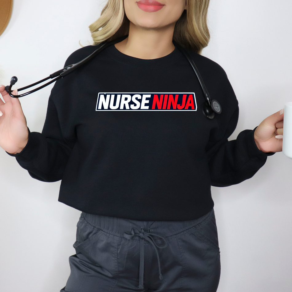 Nurse Ninja Unisex Heavy Blend Crewneck Sweatshirt - Perfect for Healthcare Heroes