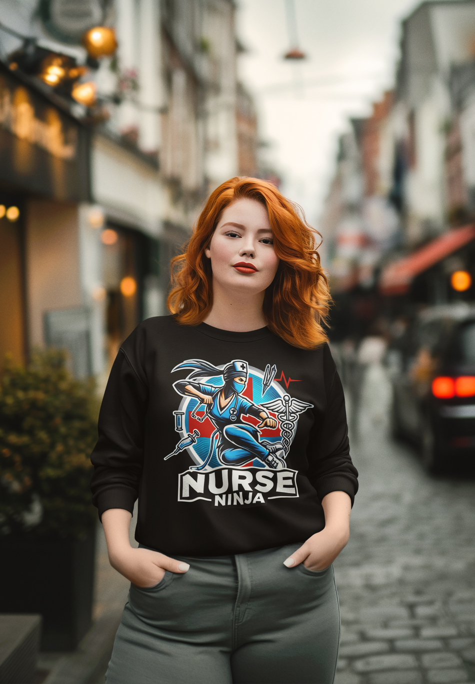 Nurse Ninja Unisex Heavy Blend Crewneck Sweatshirt - Perfect for Healthcare Heroes