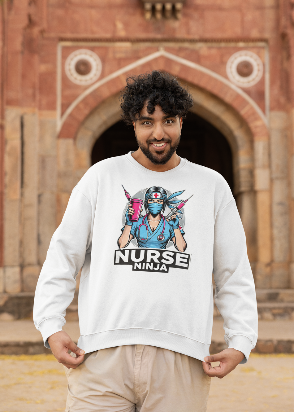 Nurse Ninja Unisex Heavy Blend Crewneck Sweatshirt - Perfect for Healthcare Heroes