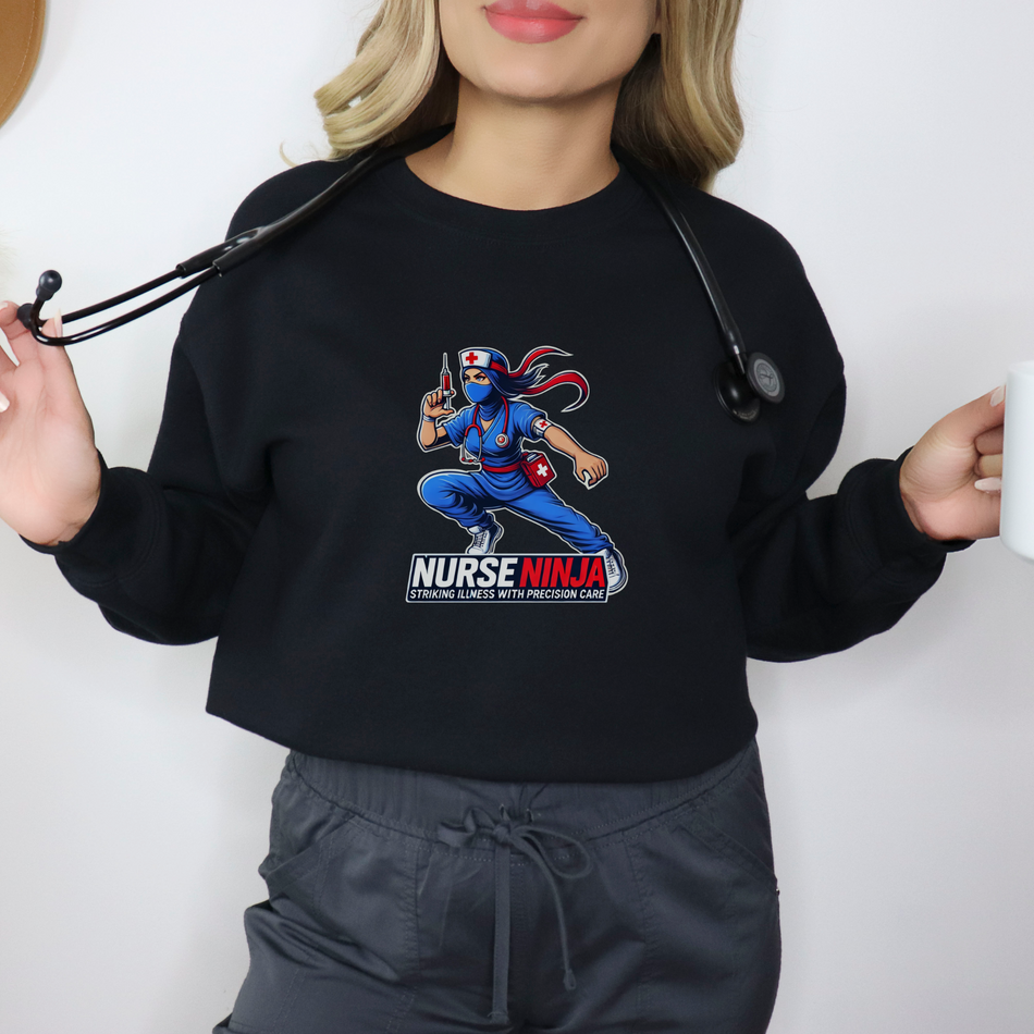 Nurse Ninja Unisex Heavy Blend Crewneck Sweatshirt - Perfect for Healthcare Heroes