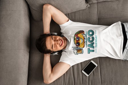 White Taco Tuesday' t-shirt featuring a fun taco character wearing sunglasses and holding a frothy beer mug. Perfect for celebrating Taco Tuesday in a playful, foodie-inspired style.