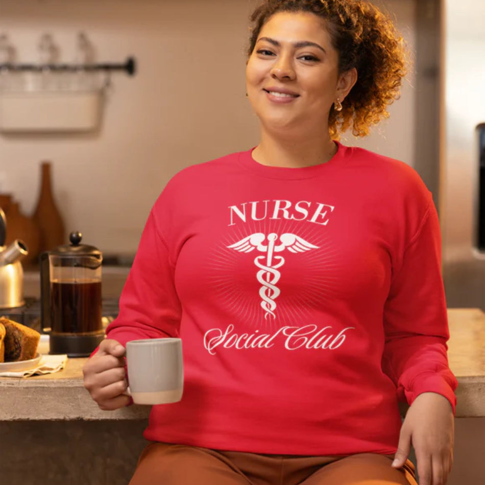 Cozy Comfort Meets Trendy Style Nurse Social Club Crewneck Sweatshirt