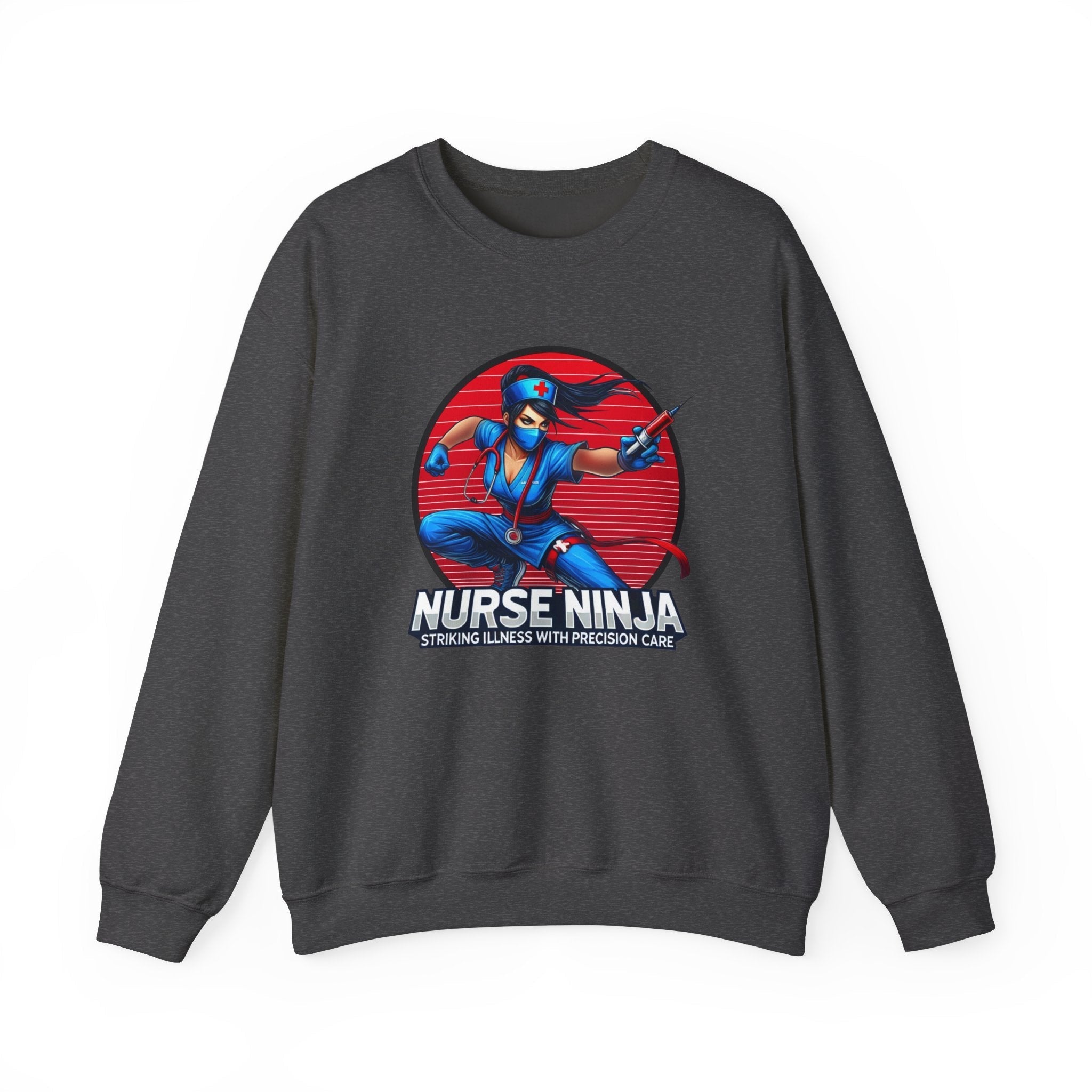 nurse ninja unisex heavy blend crewneck sweatshirt perfect for healthcare heroes 2