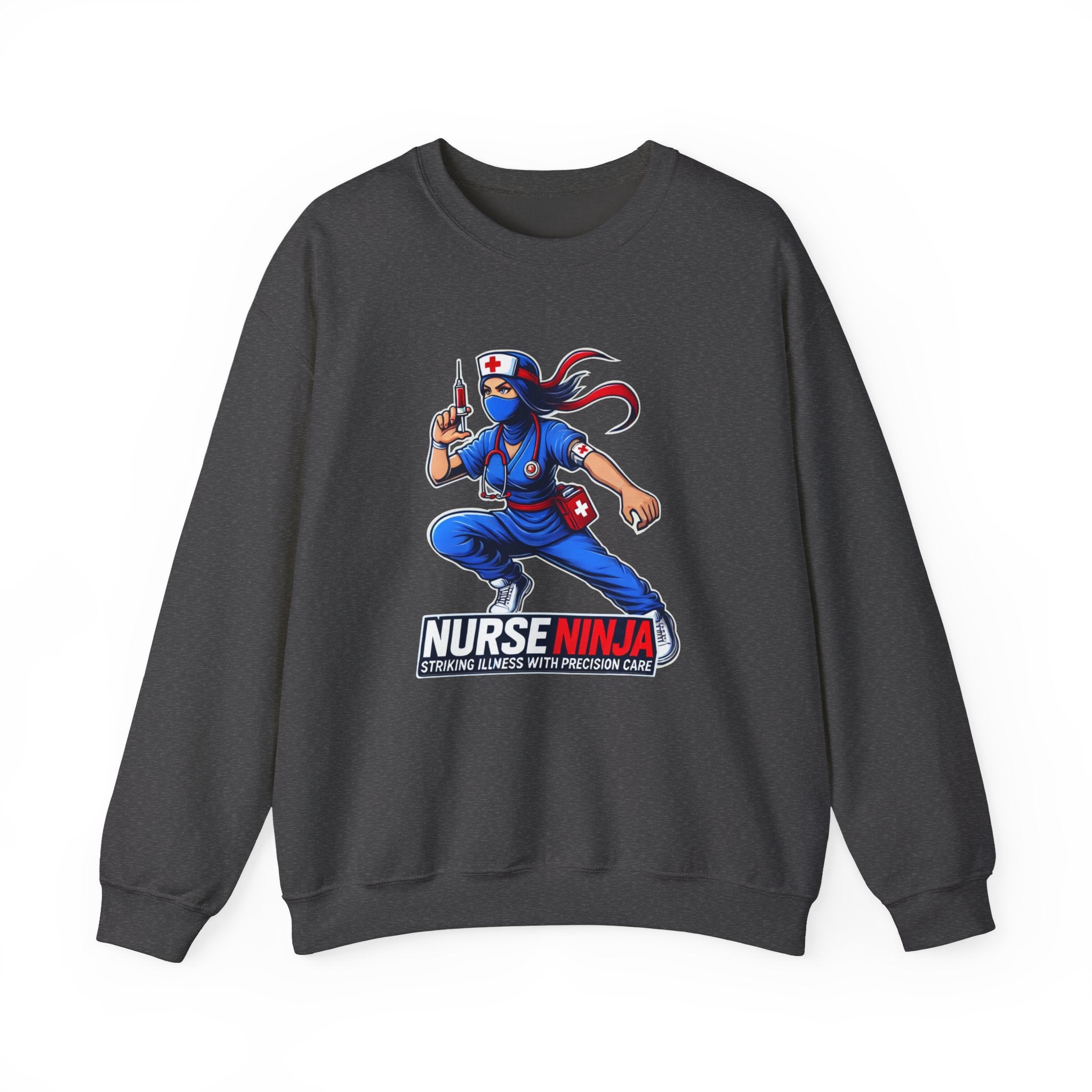 nurse ninja unisex heavy blend crewneck sweatshirt perfect for healthcare heroes 7