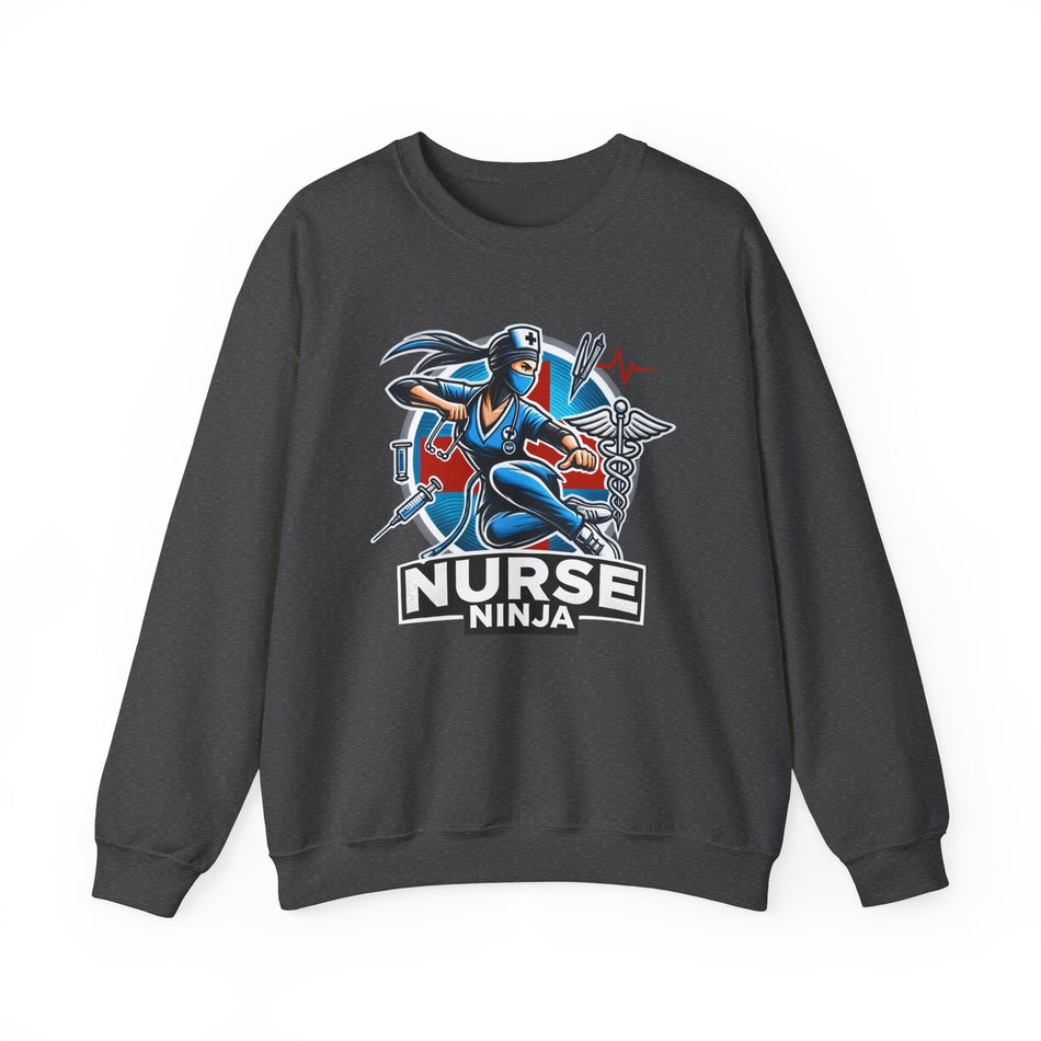 nurse ninja unisex heavy blend crewneck sweatshirt perfect for healthcare heroes